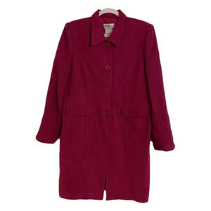 Lana LEE BUTTON FRONT PINK COAT 100% ACRYLIC JACKET Size 14 NWT